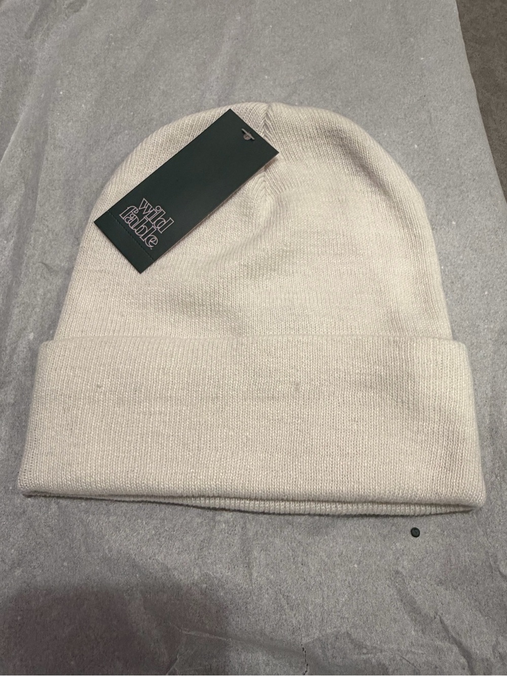 Wild Fable Cream Knit Beanie - Soft Ribbed Cuff